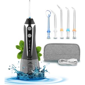 VRL Dental Elektrische Waterflosser - Water flosser draadloos - Monddouche - 5 Standen - 5 Opzetstukken - 300 ml - Incl. Reistasje