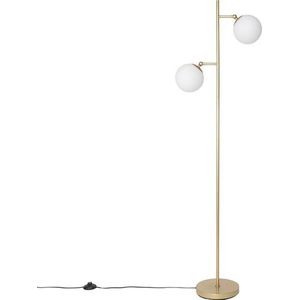 QAZQA pallon - Art Deco Vloerlamp | Staande Lamp - 2 lichts - H 1530 mm - Wit - Woonkamer | Slaapkamer | Keuken