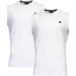 2-Pack Donnay - T-shirt zonder mouw (Stan) - Sportshirt - Heren - White (001) - maat XL