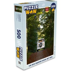 Puzzel Bus - Wit - Bomen - Legpuzzel - Puzzel 500 stukjes