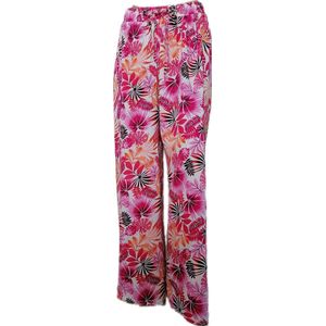 Dames - Zomerbroek - Broek - Yoga Broek - Strand broek - Dames - Wide Leg - Comfort - Elastische Band - Kleur Rose/Oranje/Rood/Wit - Maat 44-46