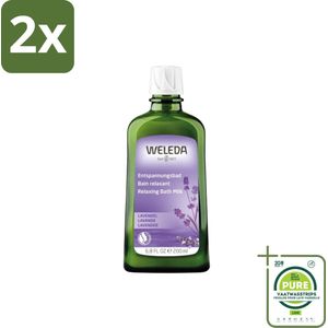 WELEDA - Ontspanningsbadmelk - Lavendel - 200 ml - Voordeelverpakking - 2 stuks - Lavendel badmelk - Ontspanningsbad