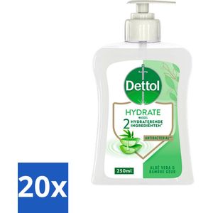 Dettol - Handzeep - Hydrate - Aloë Vera & Bamboe - 250 ml - Bulkverpakking - 20 stuks