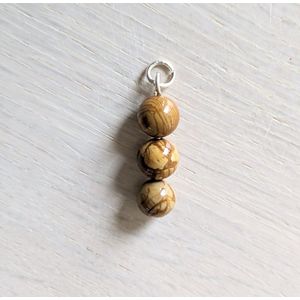 M-apART-edelsteen-wood lace stone-hanger-925-zilver