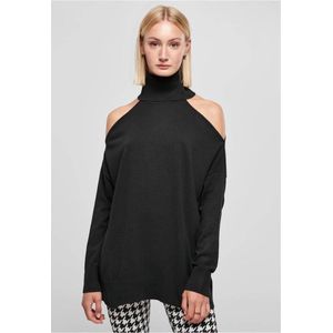 Urban Classics - Ladies Cold Shoulder Turtelneck Sweater/trui - S - Zwart