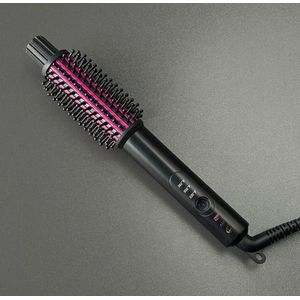 Thermische Borstel 3 Temperatuur Verstelbaar - Kleine Krultang 25mm - Verwarmde Ronde Borstel voor Zachte Krullen - Reiskruller voor Halflang Haar - Dubbel Voltage