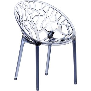 Trendy stoel - Met rugleuning - Woning of beurs - Transparant zilver - Zithoogte 45cm