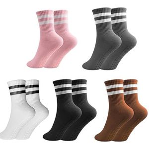 5 Paar - Pilates antislip Sokken - Yoga Sokken Antislip Dames - Antislip yoga sokken - Pilates Yogasokken - Yogasokken