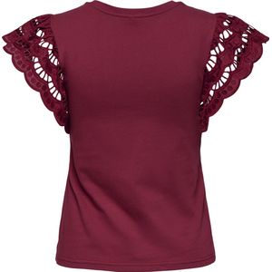 Only - Macy Mix Shirt - Donkerrood - 65% Katoen - 35% Viscose