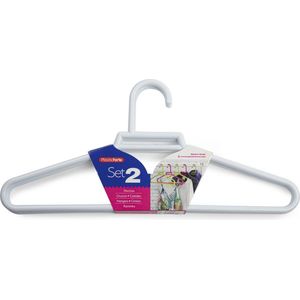 6x stuks kunststof kledinghangers in het wit 41 cm - Kledingkast organiseren - Kleerhangers/kledinghangers