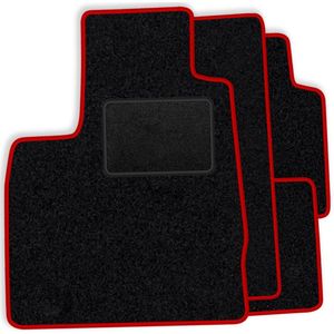 Set velours vloermatten geschikt voor Nissan Primera I P10 1990-1996 - rode afwerking