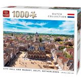 1000 Stukjes Puzzel City Hall and Market, Delft (Thema: Dutch Collection)