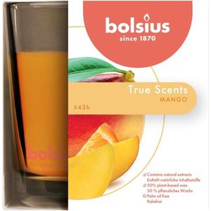 4 stuks Bolsius geurglas mango geurkaarsen 95/95 (43 uur) True Scents