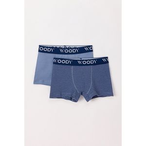 Woody - Jongens Boxers - Blauw/ Blauw Gestreept - 8 jaar/128