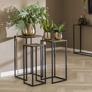 AnLi Style Bloemenzuil set/3 iron metallic