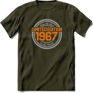 1967 Limited Edition Ring T-Shirt | Zilver - Goud | Grappig Verjaardag en Feest Cadeau Shirt | Dames - Heren - Unisex | Tshirt Kleding Kado | - Leger Groen - M