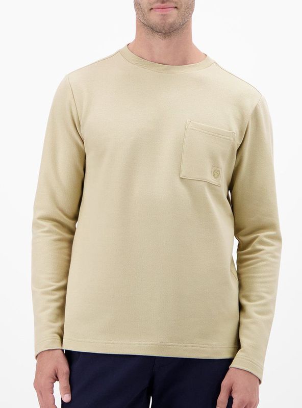 Lerros - Longsleeve - FOAM WHITE - Met Ronde Hals en Borstzak