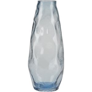 Glazen vaas - Transparant - Geschikt voor bloemen - Blauw - 28cm