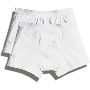 Fruit Of The Loom Heren Klassieke Shorty Katoenrijke Boxershorts (2 stuks) (Wit)