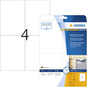 Etiket herma 4598 105x148mm a4 40st folie wit | Pak a 10 vel | 32 stuks