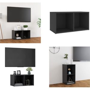vidaXL Tv-meubel 72x35x36-5 cm spaanplaat grijs - Tv-kast - Tv-kasten - Tv-standaard - Tv-standaarden