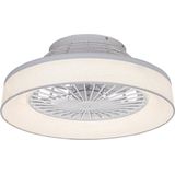 QAZQA emily - LED Plafondventilator met Verlichting | Lamp en Afstandsbediening - 1 lichts - Ø 47 cm - Wit - Woonkamer | Slaapkamer | Keuken