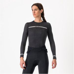 Castelli - Merino Long Sleeve Base Layer - Dames - Zwart - Merinowol