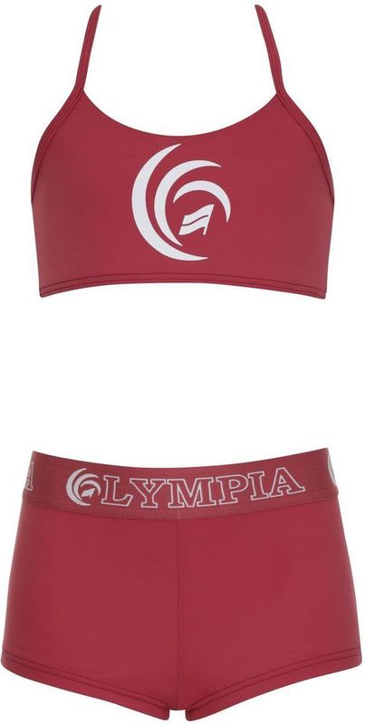 OLYMPIA - Bikini - Bordeaux/Wit - Bustier - Logoprint