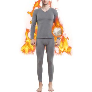 Heren Thermisch Ondergoed - Fleece Binnenvoering - Functioneel Ondergoed voor Winter - Warm en Ademend - Lange Mouwen - Ideaal voor Skiën en Hardlopen