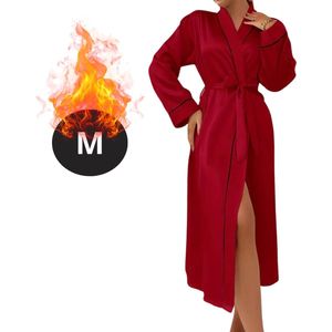 Nivard Satijnen Jurk - Slipdress - Pyama Dames - Badjas - Ochtendjas - Kimono - Erotisch - Kamerjas - Rood M