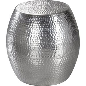 Bijzettafel - Salontafel - Design - Handgemaakt - Aluminium - Zilver - Ø 42 cm