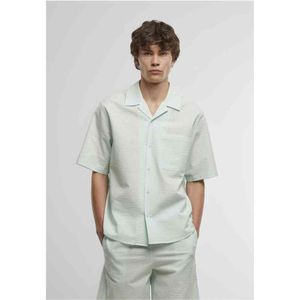 Urban Classics - Relaxed Seersucker Short Sleeve Overhemd - S - Mintgroen