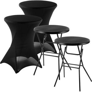 Bardi Stretch Statafelhoes - Statafelrok 2 Stuks - 80 x 110 cm. Zwart