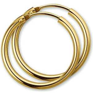 YO&NO - Oorbellen - Goud - Oorringen - Ronde Buis - 1.8mm - 20mm - Sieraden vrouw - Heren - 14k - 585 Goud