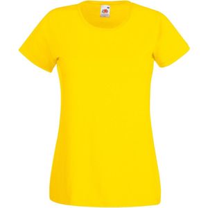 Fruit Of The Loom Dames / Vrouwen Damens-Fit Valueweight T-shirt met korte mouwen (Geel)