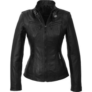 Versano Tulsa Leren Dames Bikerjack Dames Jas S - Zwart