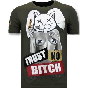 Luxe Heren T shirt - Trust No Bitch - Groen