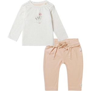 Noppies - Kledingset - 2delig - Broek Costa Mesa Shifting Sand - Shirt Charlot Oatmeal - Maat 86