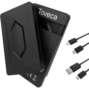 Toveca USB C 3.1 Harde Schijf Behuizing 2,5 Inch - 6 Gbps - Externe Harde Schijf Behuizing 2.5 Inch SATA SSD/HDD - Zwart