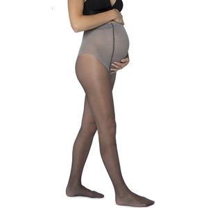 Bonnie Doon Zwangerschaps Panty 20 Denier maat S/M Donker Blauw - Dames Panty - Maternity - Zwangerschapspanty - Uitstekend Draagcomfort - Verstevigde Buik Band - Extra Katoen - Snijdt Niet - Donkerblauw - Navy - BP201907.102