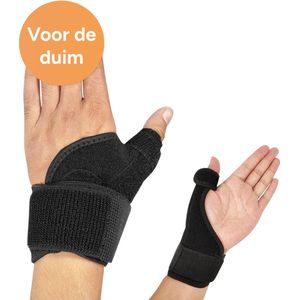 LBB - Vingerspalk - Voor duim - Onze size - Zwart - Verharde spalk - Staal frame - Vingerbrace - Duimspalk - Duimbrace rechts - Spalk