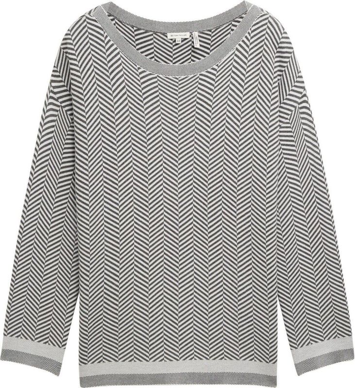 TOM TAILOR - 36571 - Gebreide Trui - Antraciet - Plussize