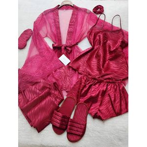 Luxe satijn damespyjama - Pink