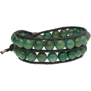 Wikkel armband classic B8 - Afrikaanse Jade