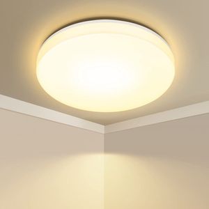 Aigostar 10I1P - LED Plafonnières - Plafondlamp - Ø 28cm - Badkamerverlichting - IP54 - Warm Wit - 3000K - 24W