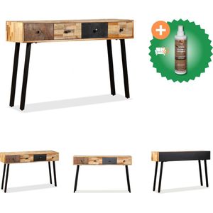 vidaXL Wandtafel 120x30x76 cm massief gerecycled teakhout - Tafel - Inclusief Houtreiniger en verfrisser