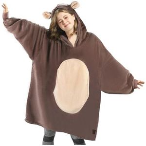 Oversized Sherpa Hoodie Deken voor Volwassenen, Zacht en Warm met Capuchon en Voorkantzak