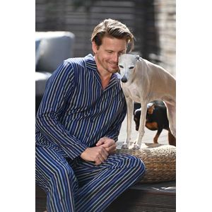Gestreepte heren doorknooppyjama