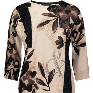 Betty Barclay - Trui - Beige - Bloemenprint - Driekwart Mouw