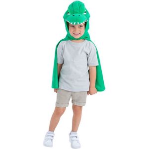 Smiffy's - Dinosaurus Kostuum - Tino De Dino Cape Kind - Groen - Small / Medium - Carnavalskleding - Verkleedkleding